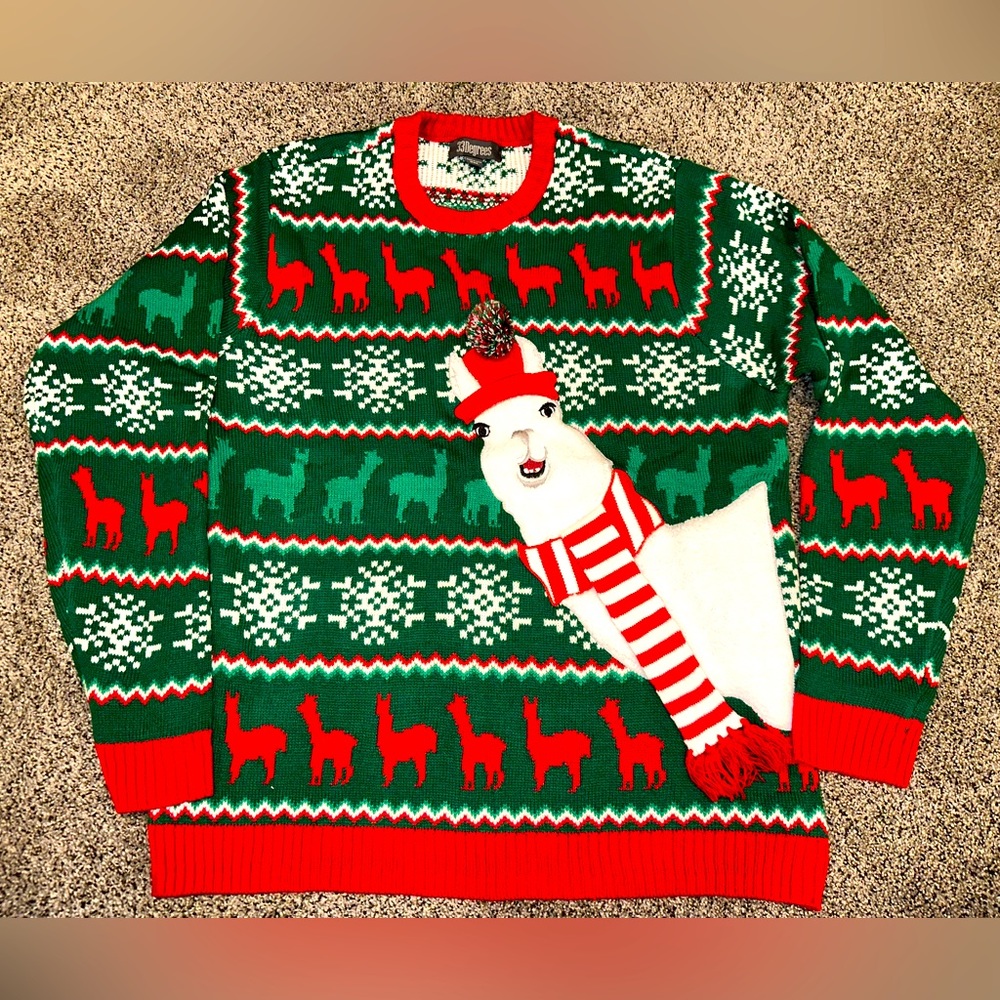 Men’s Ugly Christmas llama sweater sz XXL